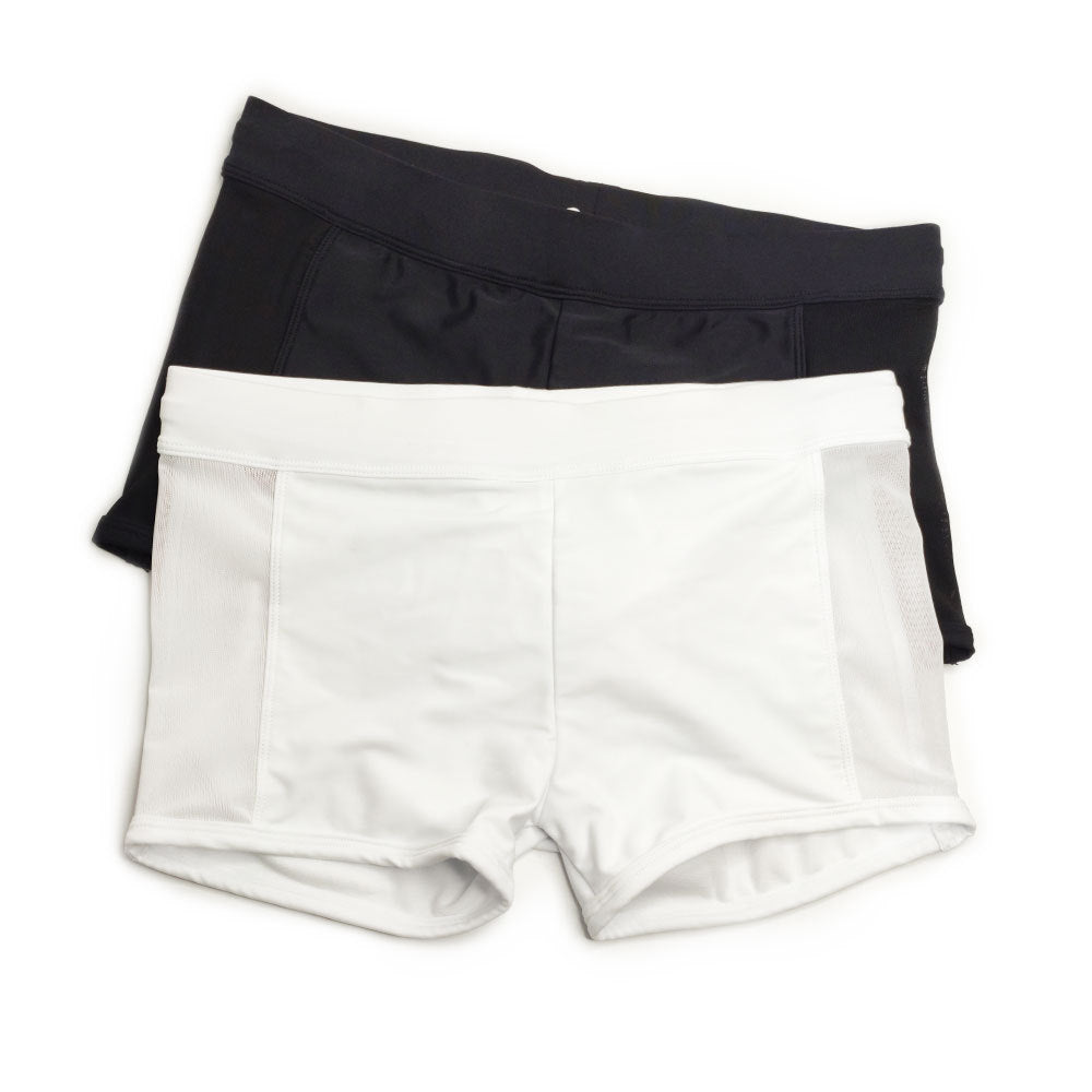 Mesh Stitching Boxer Swimming Trunks
