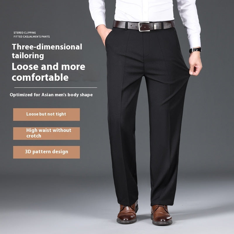 Men’s Casual Business Pants – Loose Straight Trousers for Office & Daily Wear