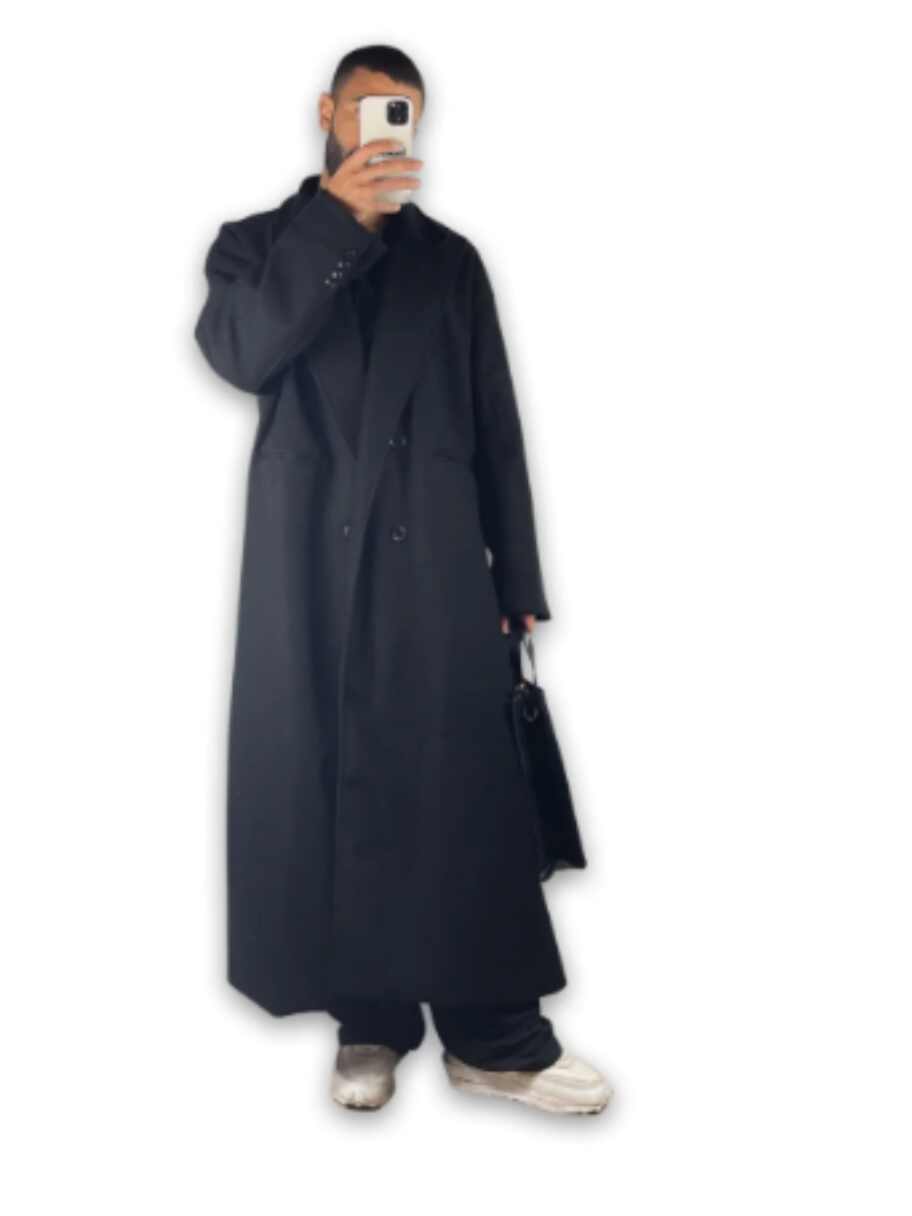 Loose Profile Long Below The Knee Overcoat Coat For Men
