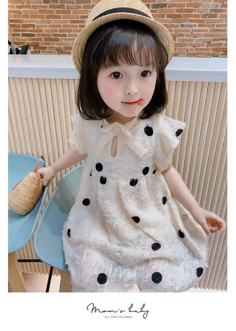Girls Cotton Summer Dress Foreign Style Sweet Silhouette