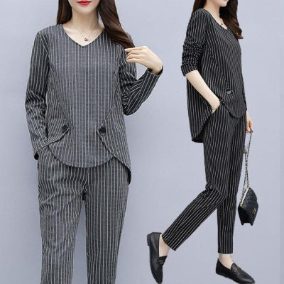 Fat Sister Top Loose Covering Belly Western Style Casual Pants