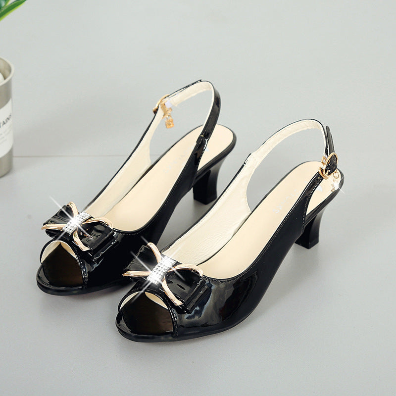 Women's Casual Peep Toe Plus Size Shoes With Buckle