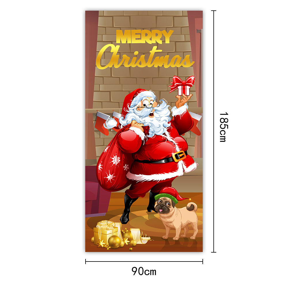 Christmas Curtain Flag Outdoor Photo Puppy Background Hanging Cloth