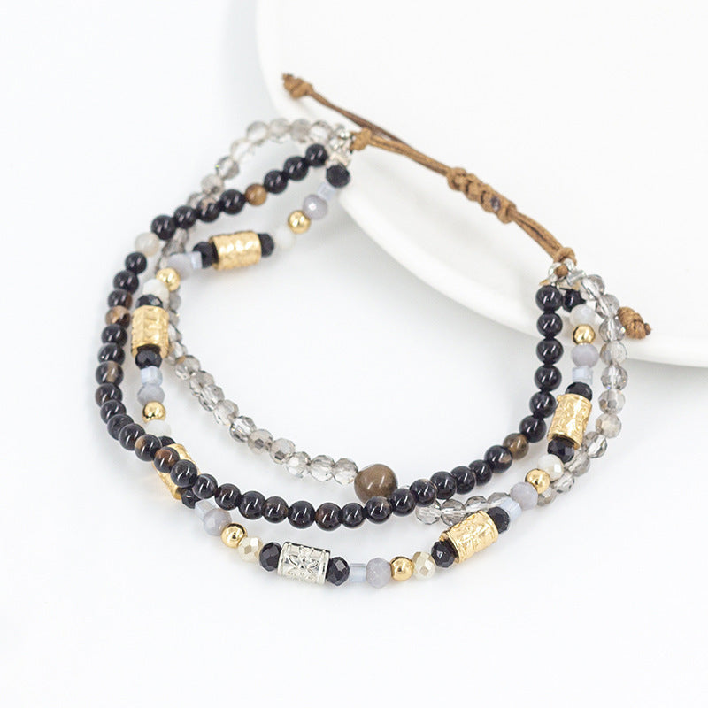 Women’s Multi-Layer Natural Stone Beaded Bracelet – Alloy Jewelry