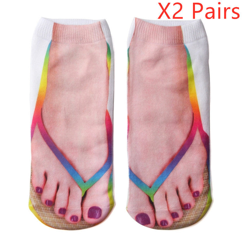 3D Printed Cartoon Flip Flop Socks for Couples
