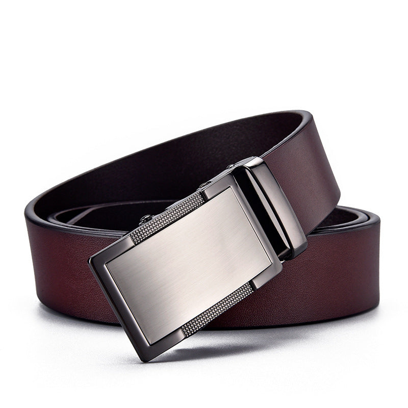 Genuine Leather Business Belt – Automatic Alloy Buckle