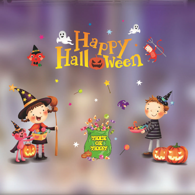 Halloween Decoration Kindergarten Stickers Glass Door
