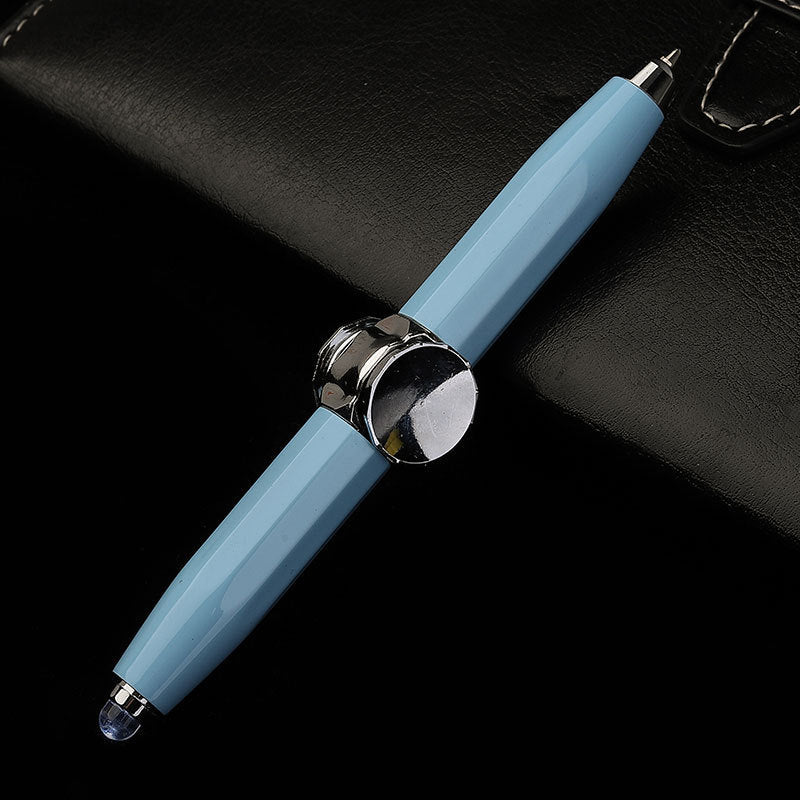 Creative LED Spinning Ballpoint Pen with Decompression Gyro for Office and School