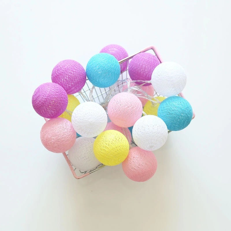 Cotton Ball Lighting Chain Festival Color Decoration