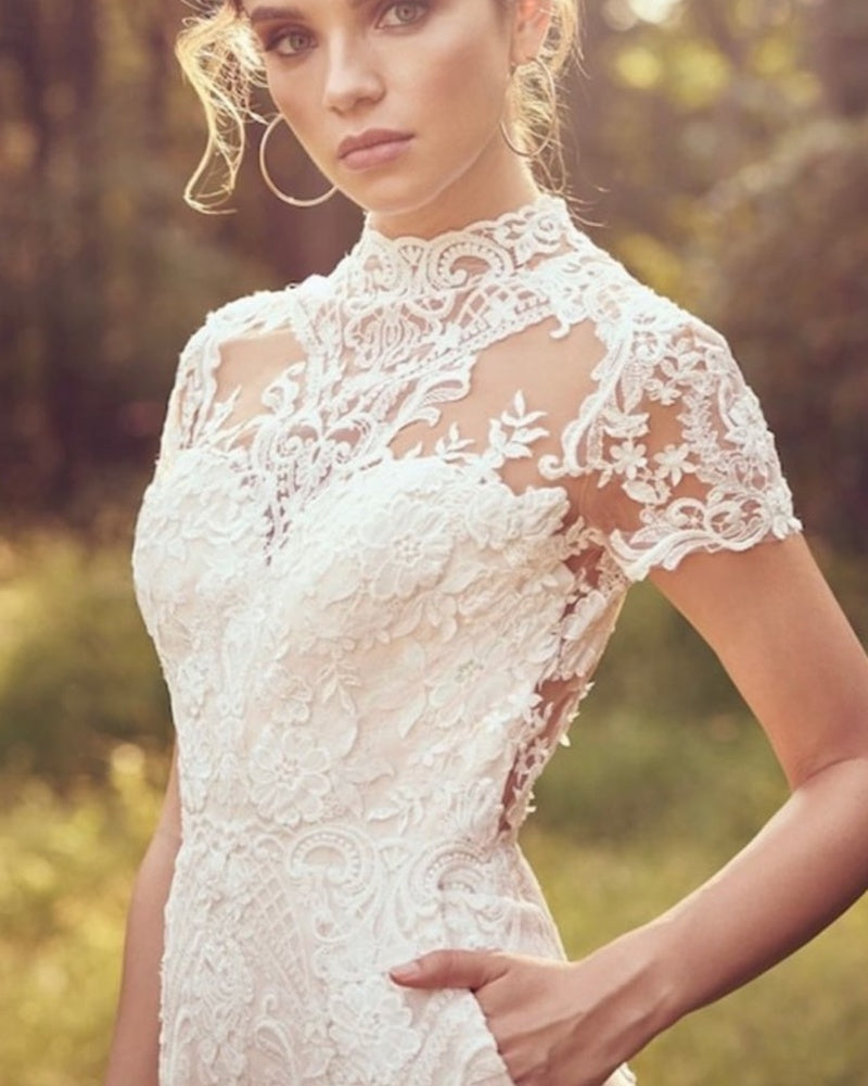 Modern Bride Short Sleeve Pantsuit Jumpsuit