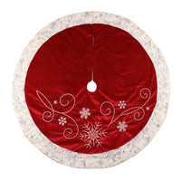 Red Embroidered Snowflake