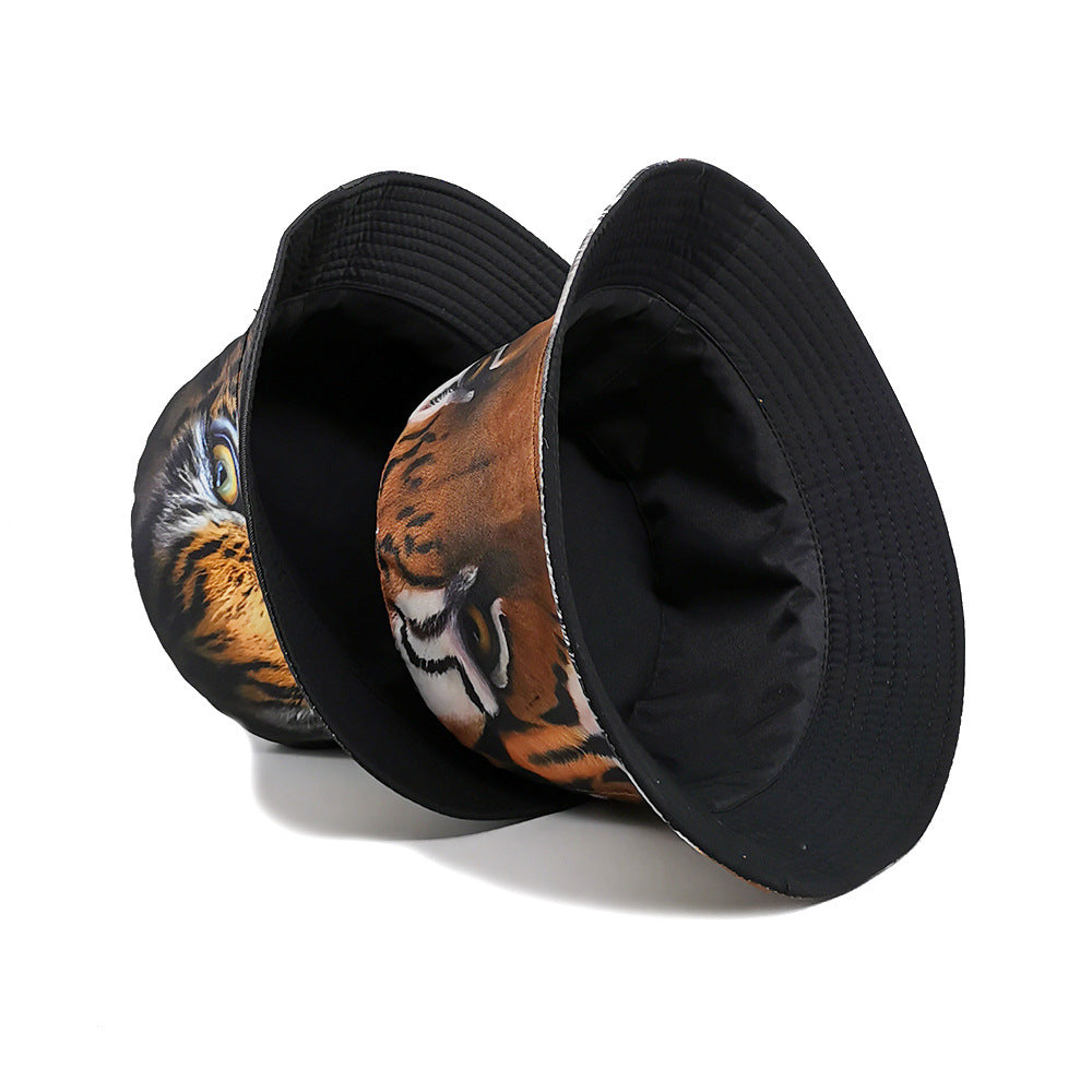 Positioning Tiger Pattern Bucket Hat European And American Outdoor
