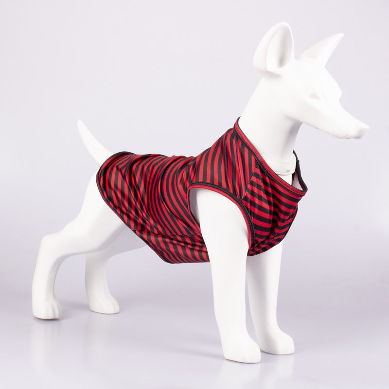 Pet Tank Top Striped Crew Neck T Shirt
