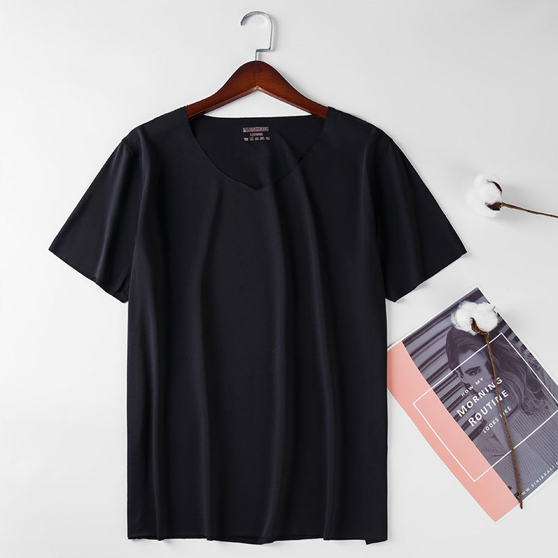 Men's Thin Ice Silk Seamless Short Sleeve T-shirt