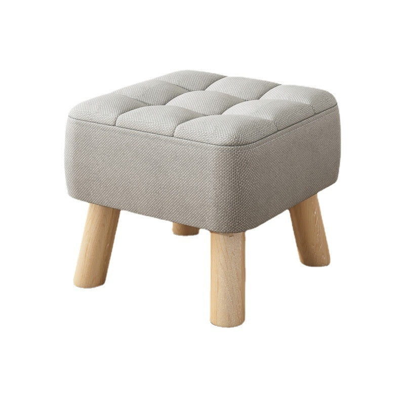 Solid Wood Stool Short Household Minimalist Fabric
