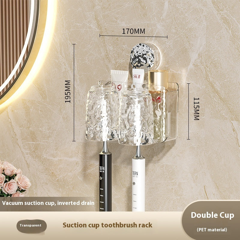 Suction Cup Type Wall-mounted Punch-free Good-looking Bathroom Toothbrushing Set Family Set