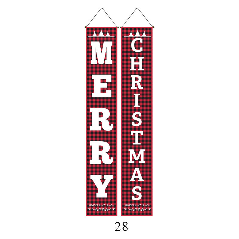 Christmas Lattice Couplet Curtain Hanging Flag Decoration