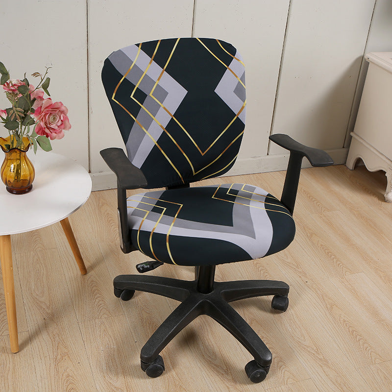 Modern Striped Polyester Split Universal Office Swivel Chair Cover