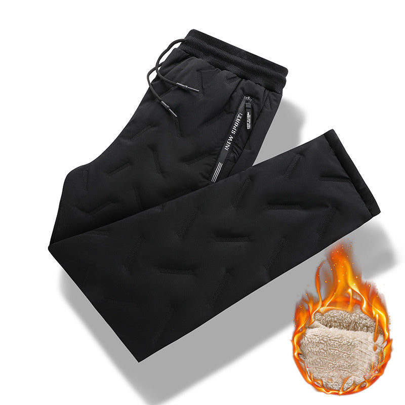 Men’s Winter Fleece Pants – Thickened Windproof Jogging Trousers with Zip Pocket