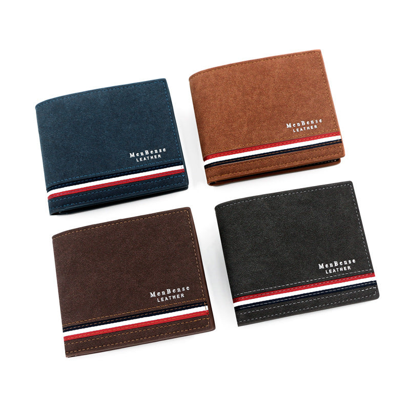 Men's Slim PU Leather Silk Wallet with Letter Pattern