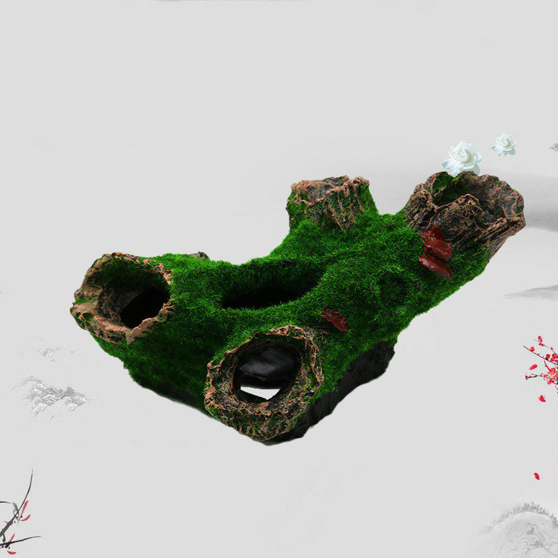 Aquarium Resin Submerged Wood Fish Tank Scenery Decoration Wood Blow Hole Diamond Tree Head