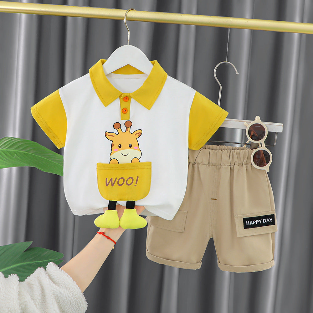 Boys' Summer Short Sleeve Shorts Suit