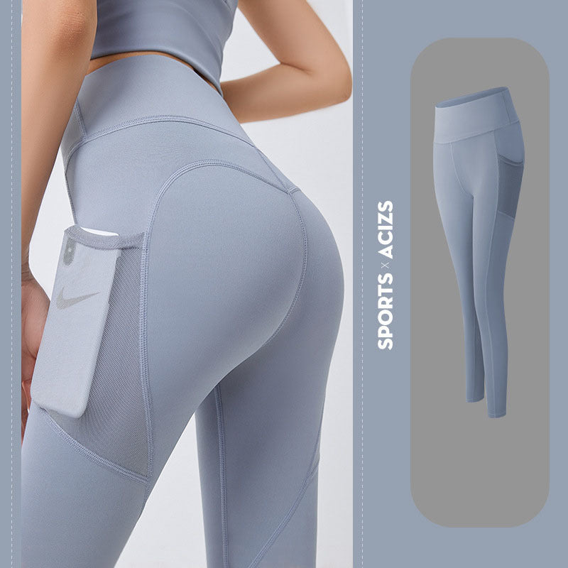 4D Elastic Fabric Women’s Yoga Pants – High Stretch, Quick-Dry, Breathable Fitness Leggings