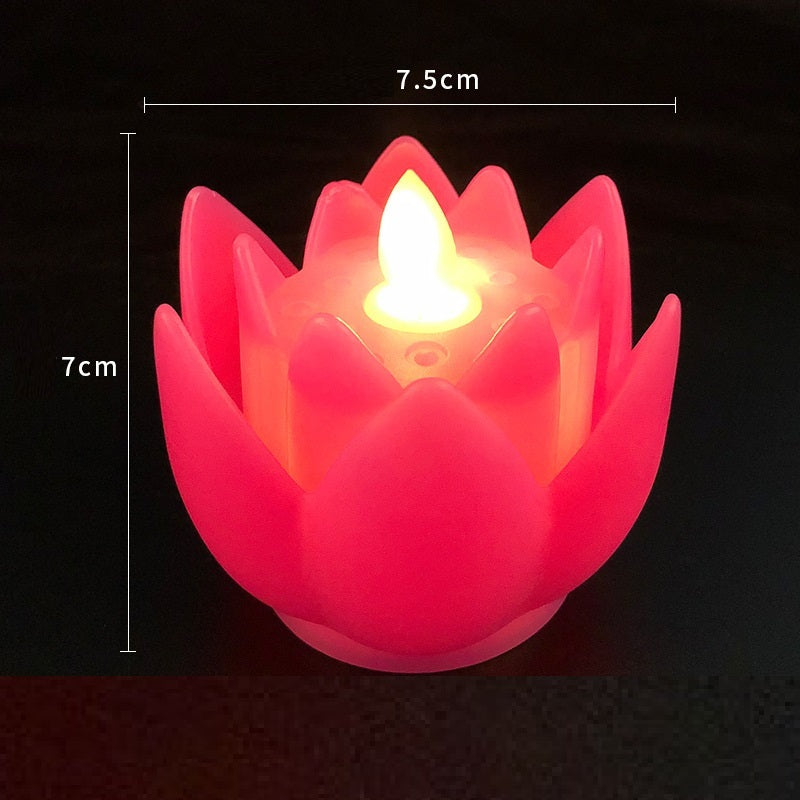 Temple Buddha Front Lotus Lamp Tribute LED Electronic Flower Shape Candle Light