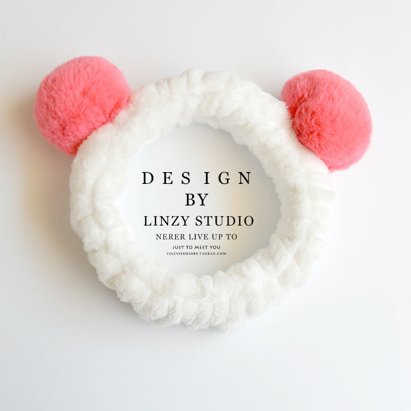 Cute Panda Ear Fleece Headband – Soft Makeup & Skincare Hair Wrap