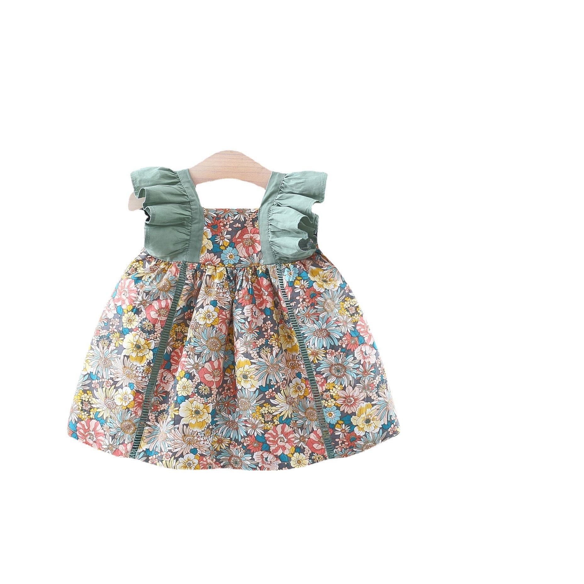 Summer Baby Girl Flower Dress Hat Suit