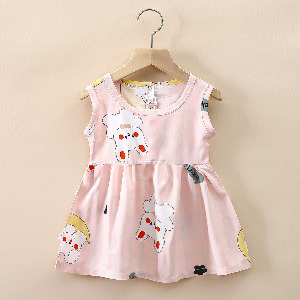 Small And Medium Cotton Silk Girl Dress Thin