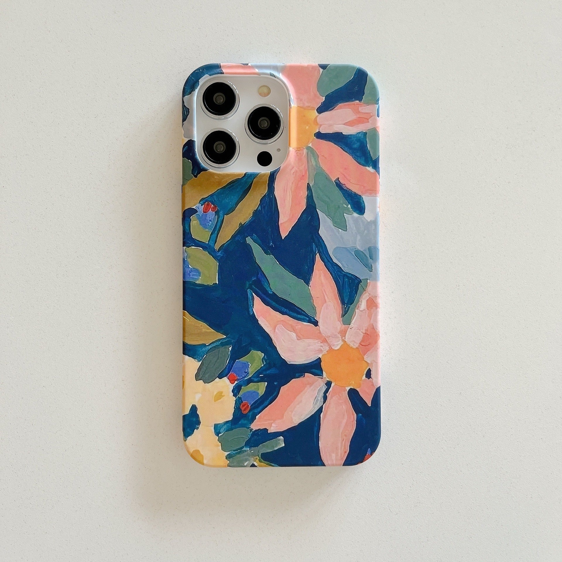 Phone Case Water Sticker Oil Painting Aeolian Bells Flower Double Film PC Drop-resistant