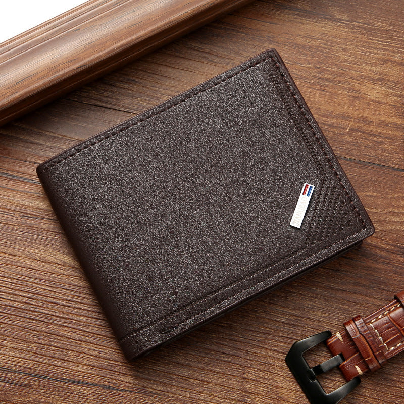Horizontal PU Leather Wallet Unisex With Geometric Pattern