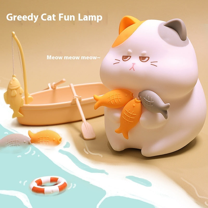 Greedy Cat Small Desktop Cartoon Creative Night Light