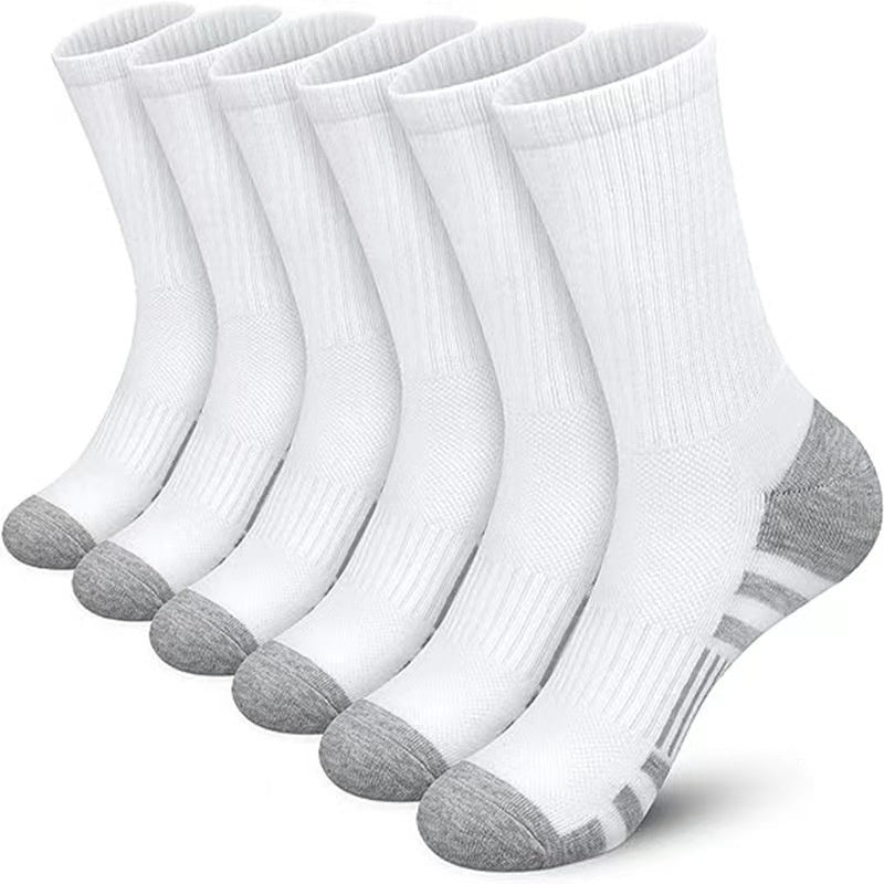 Unisex Quick-Dry Mid-Calf Socks – 10 Pairs Solid & Plaid Designs