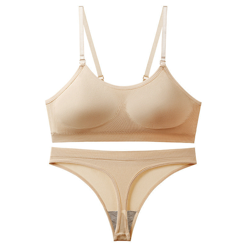 French Women's Wireless Push-Up Vest & Shorts Set
