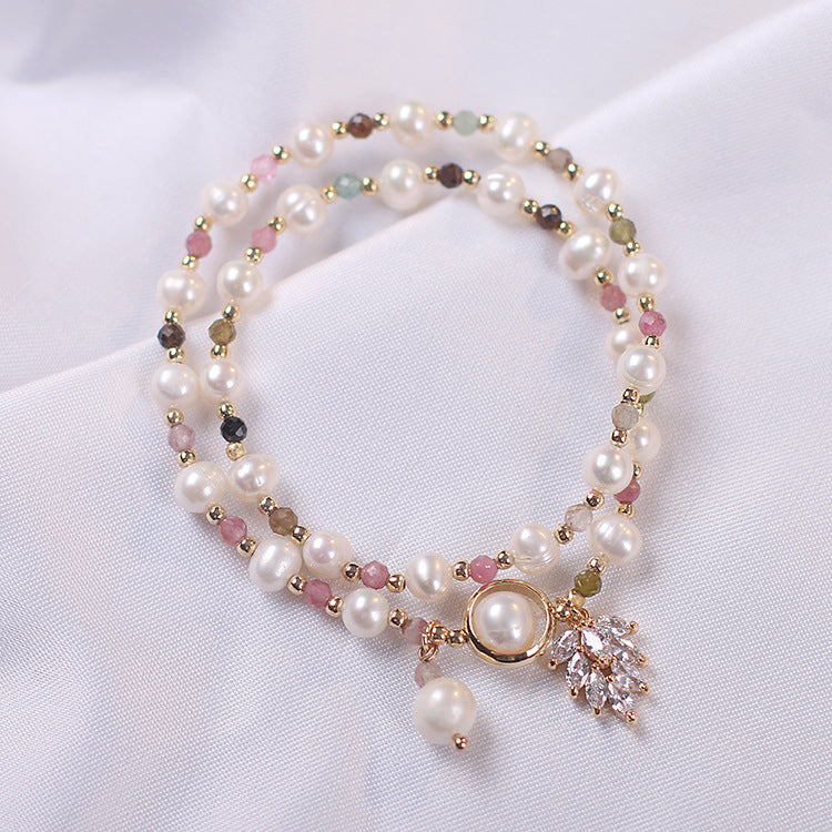 Strawberry Quartz Bracelet Double Layer Fairy Style