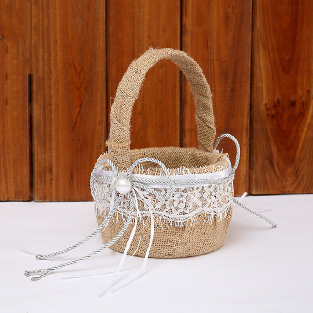 Flower High-end Ring Pillow Basket Set