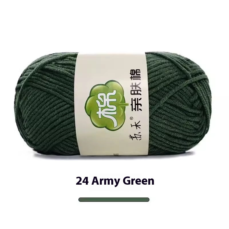 5-Strand Skin-Friendly Combed Milk Cotton Yarn – Hand Knitting Supplies