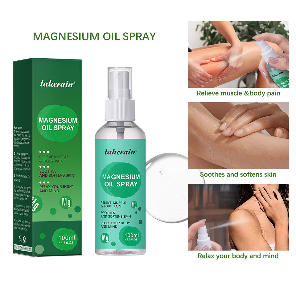 Glass Bottle Magnesium Oil Body Spray for Skin Care