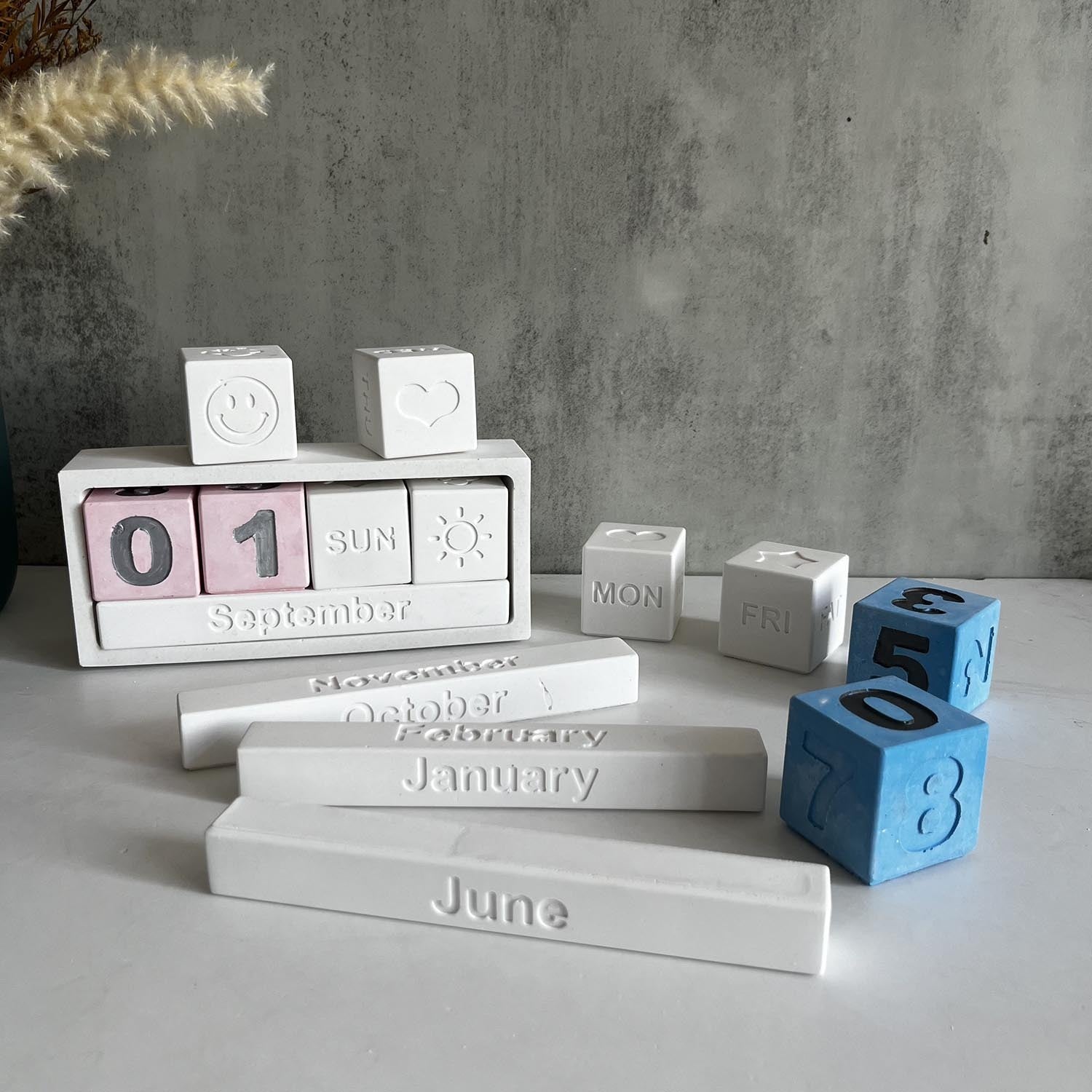 Calendar Silicone Mold Cycle Month Weather Furniture