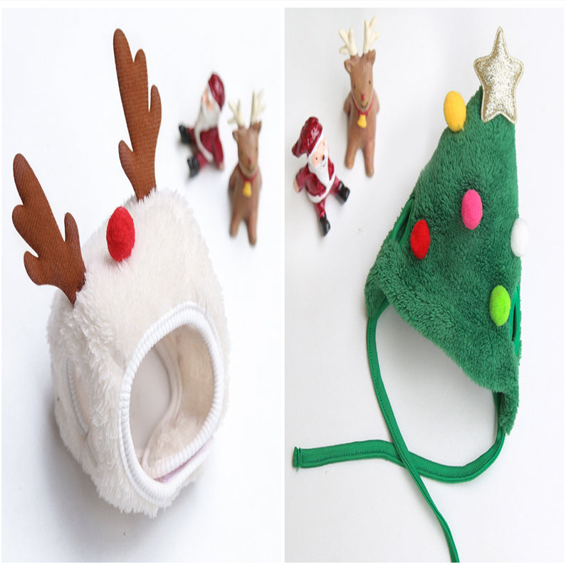Dog Cat Pet Christmas Hat Saliva Towel Bib Pomeranian Autumn And Winter Clothes