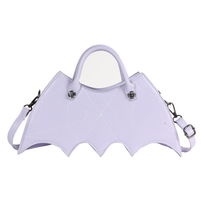 Halloween Spider Web Shoulder Bag – PU Leather Batgirl Style Crossbody Messenger Handbag
