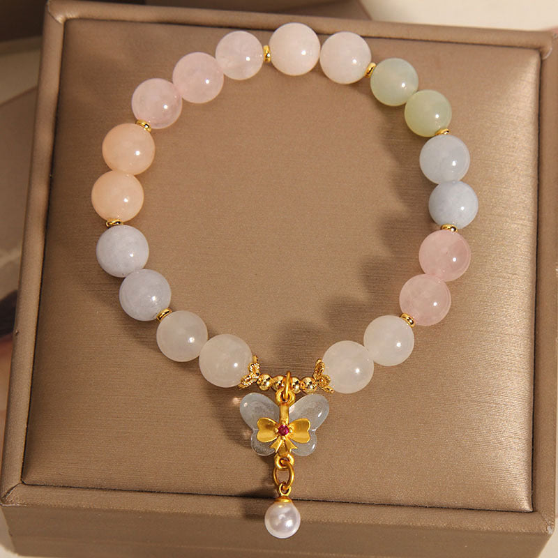 Candy Color Natural Morganite Bracelet Crystal Jade