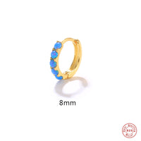 Single Gold 8MM Blue Opal
