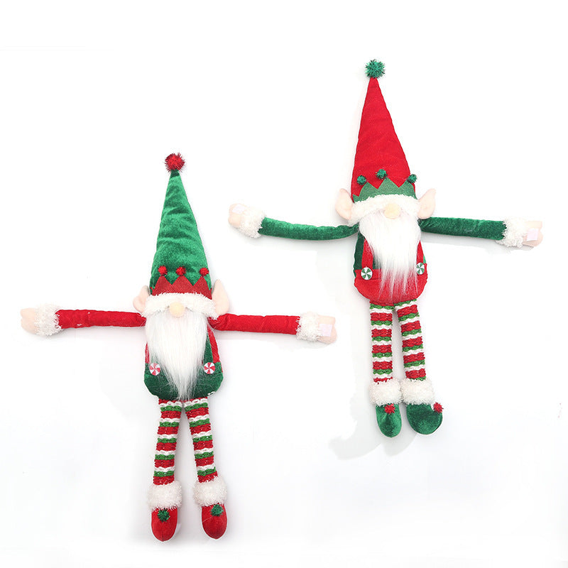 Christmas Elf Couple Curtain Hugging Doll