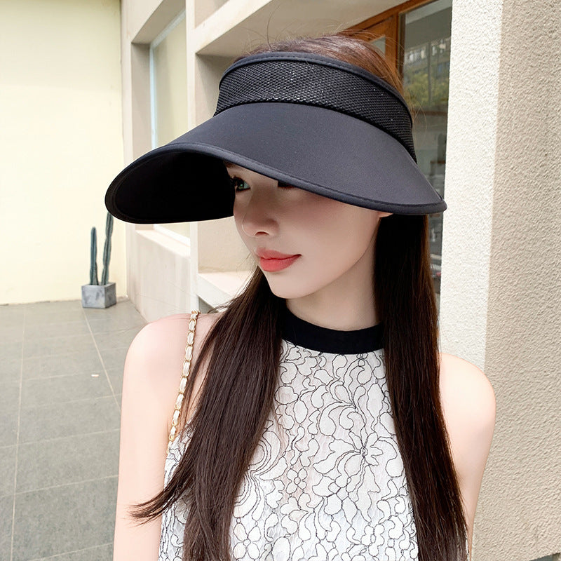 Breathable Two-Tone Peach Shape Big Brim Sun Visor Cap for Summer UV Protection