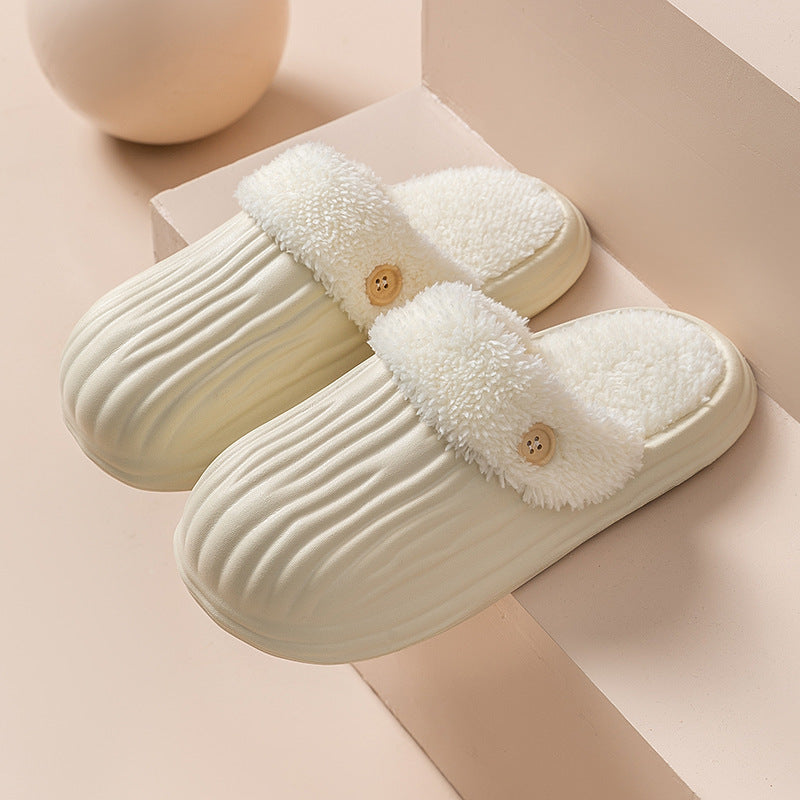 Unisex Detachable Fluffy Slippers With Faux Fur Lining