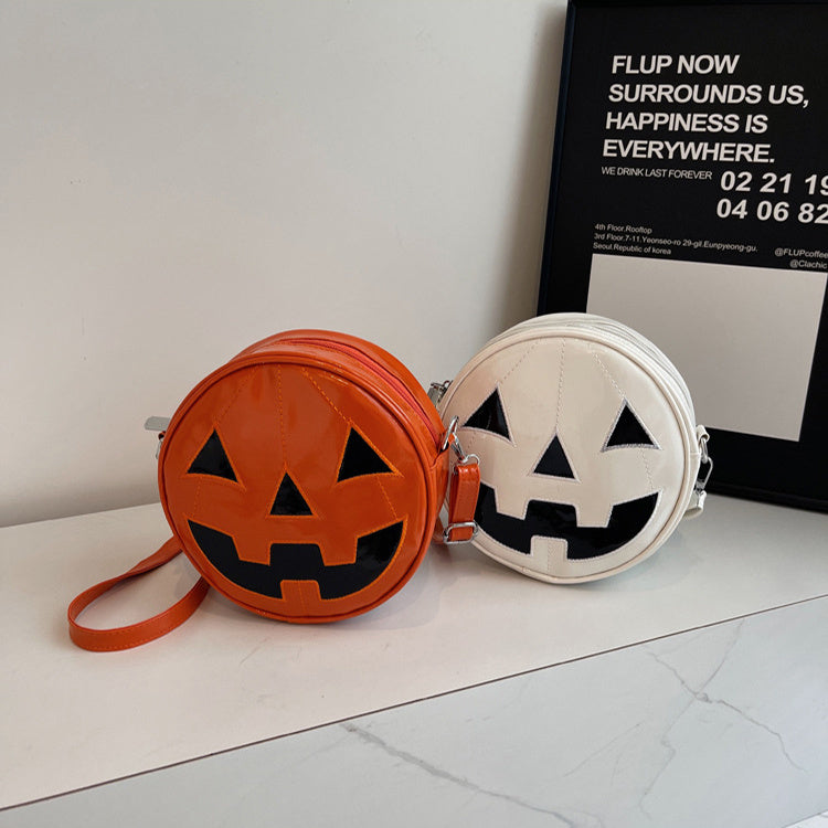 Halloween Pumpkin Round Bag – Cute Small Crossbody Shoulder Purse