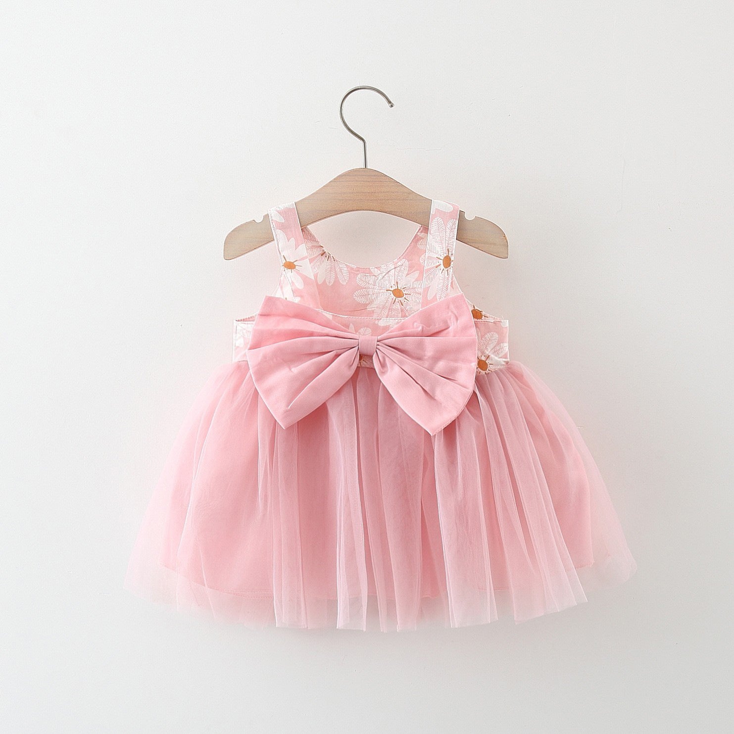 Girls' Summer New Floral Mesh Slip Dress